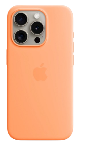 Apple silicone case with MagSafe iPhone 15 Pro (Original Quality) Orange Sorbet